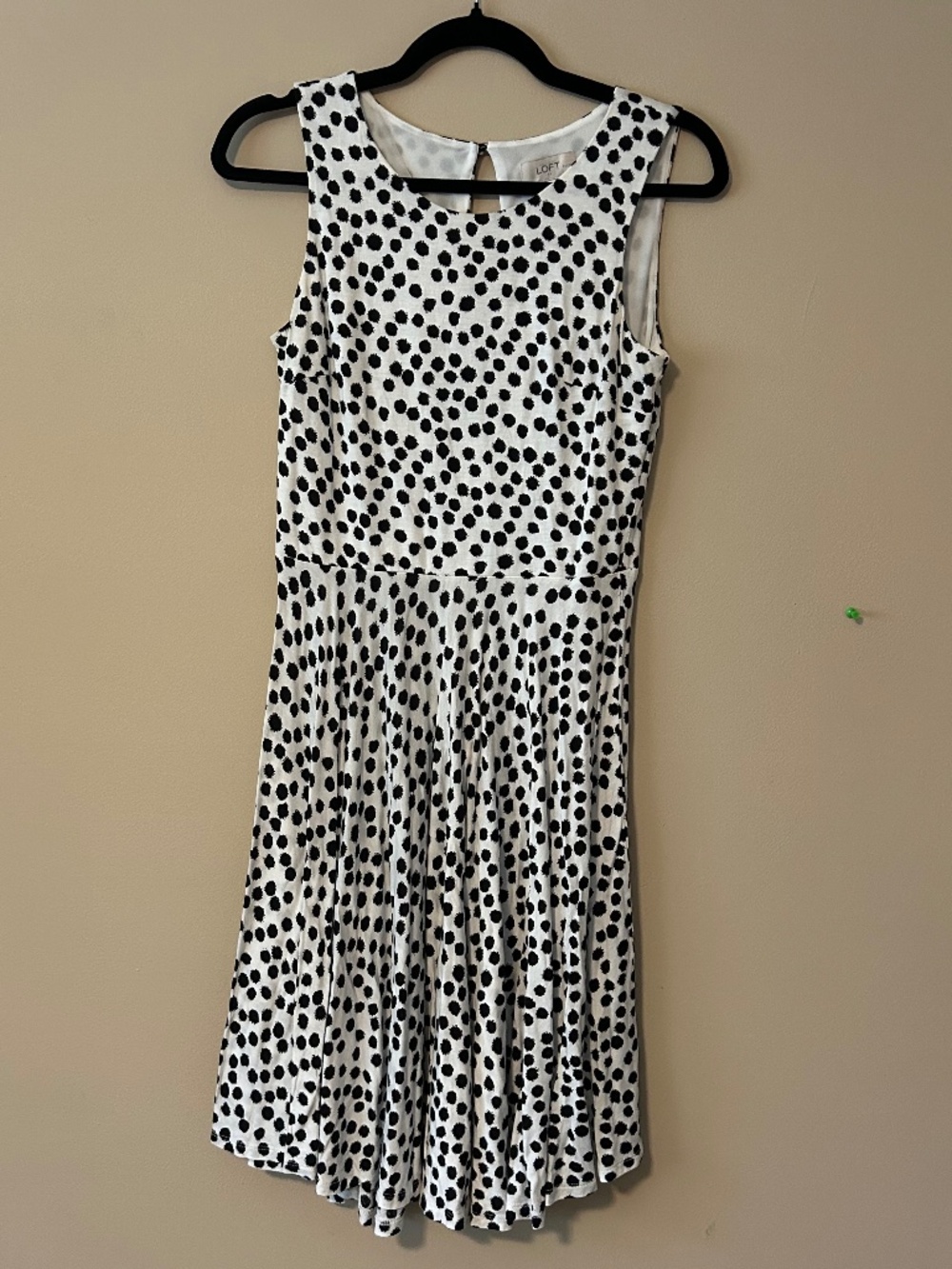 335 LOFT Black and White Polka Dot Dress